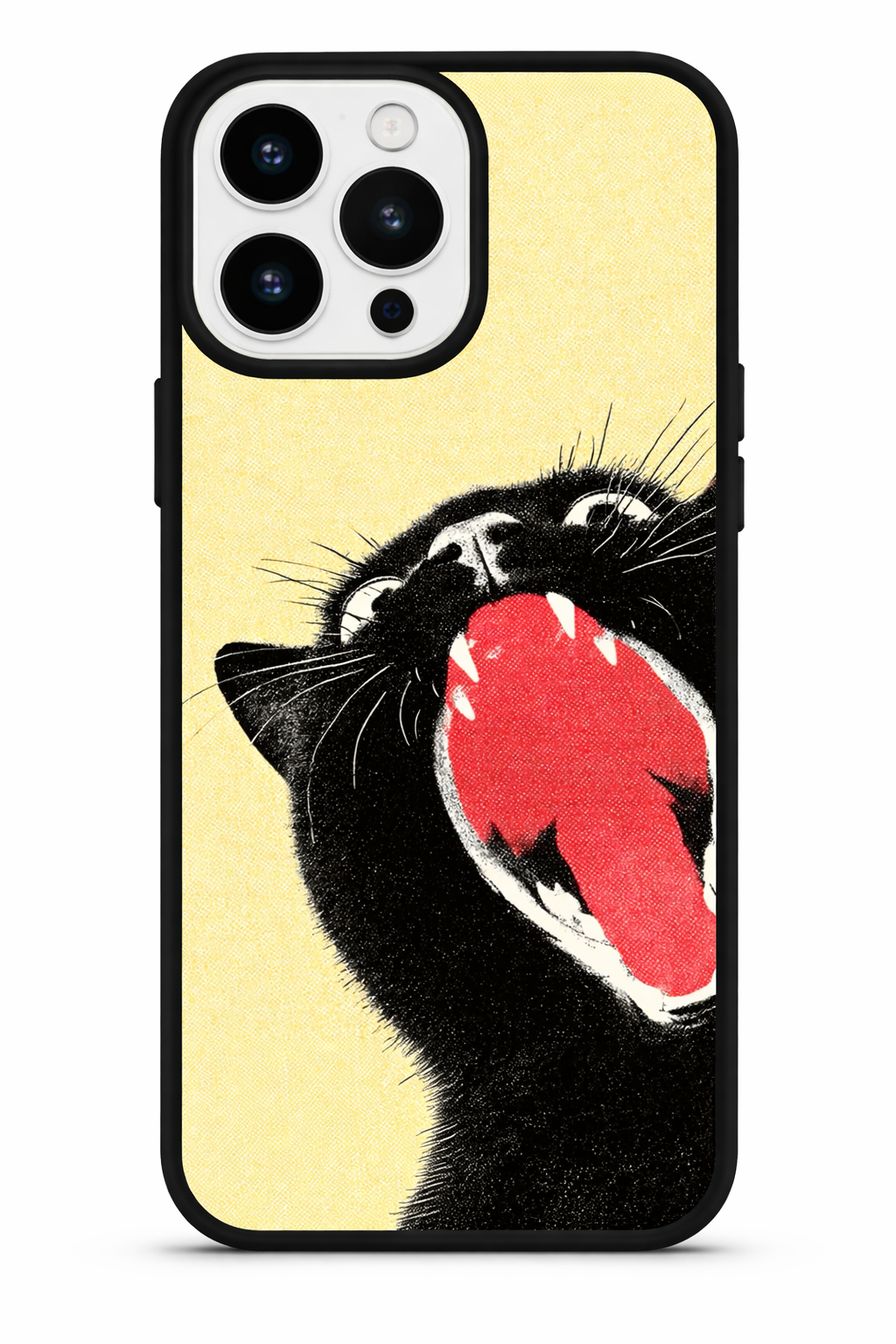 Funny Black Cat Pose Mobile Back Cover